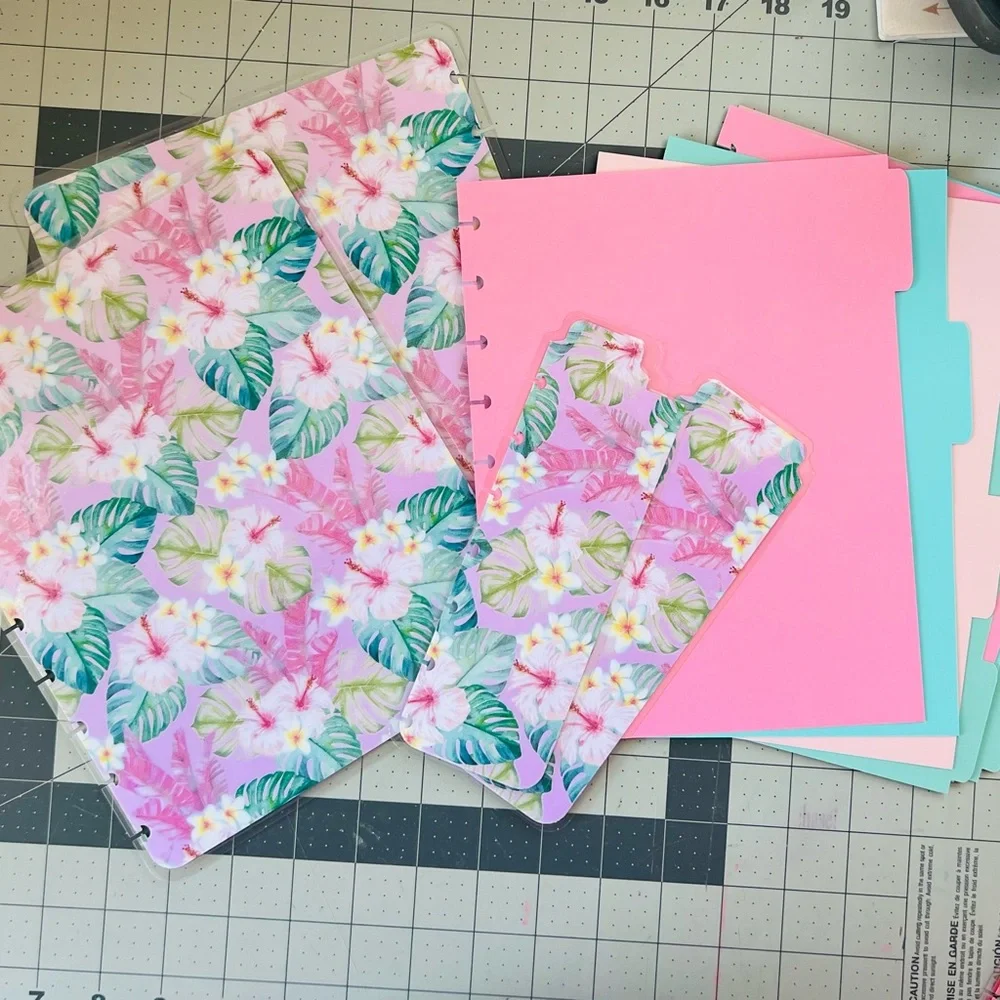 Happy planner cover set classic size tropical floral